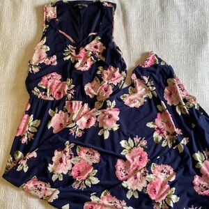 Three Pink Hearts Floral Maxi Dress